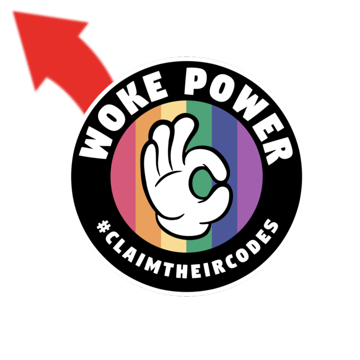OK-Handgeste mit Regenbogenstreifen als reclaimter White-Power-Code – WOKE POWER Statement gegen rechte Unterwanderung.
