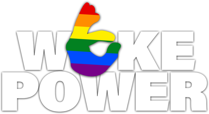 Großes OK-Zeichen in Regenbogenfarben über dem Schriftzug WOKE POWER – reclaimte Handgeste als Antwort auf faschistische Symbolik.